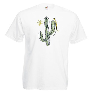 ΛΕΥΚΟ Ι t-shirt FRUIT OF THE LOOM με στάμπα CACTUS